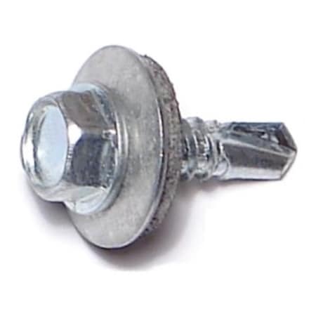 Buildright Self-Drilling Screw, #14 x 1-1/4 in, Zinc Plated Steel Flange Hex Head External Hex Drive, 2000 PK 08022